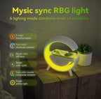 3 IN 1 MULTIFUNCTION G SHAPE LED BLUTOOTH SPEAKER WITH WIRELESS FAST CHARGER